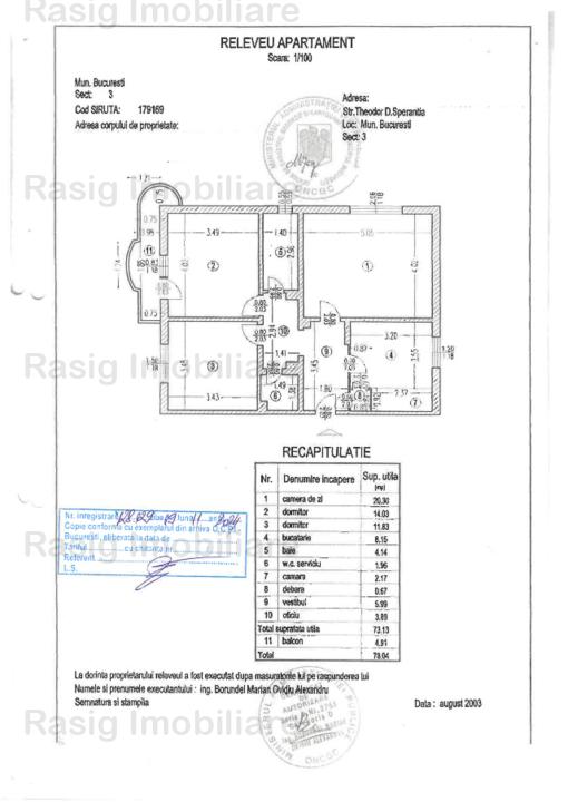 Apartament 3 camere , etaj1 , zona Decebal-Alba Iulia , plan secund