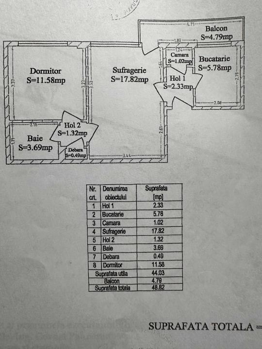 Vanzare apartament 2 camere Mihalache - Chibrit