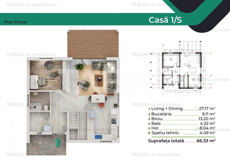 Casa individuala cu 5 camere 134 mpu terasa si carport Sura Mica Sibiu