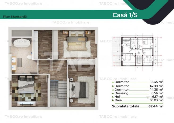 Casa individuala cu 5 camere 134 mpu terasa si carport Sura Mica Sibiu