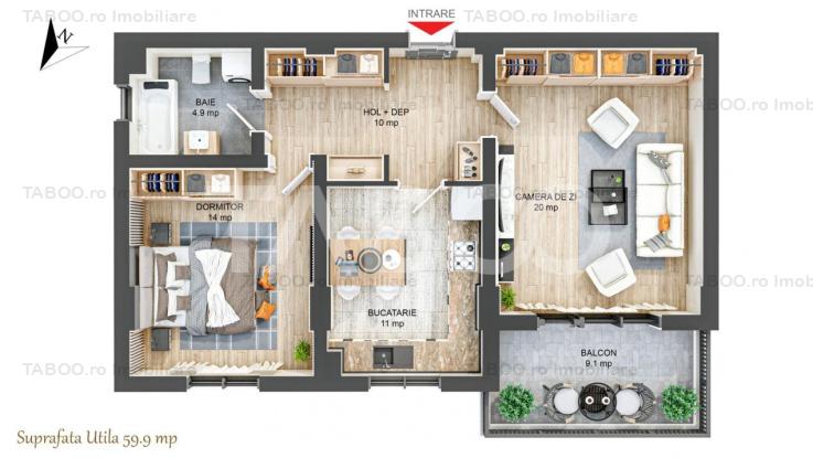 COMISION 0%!! Apartament in SIBIU 2 camere 60 mpu etaj 1 Mihai VIteazu