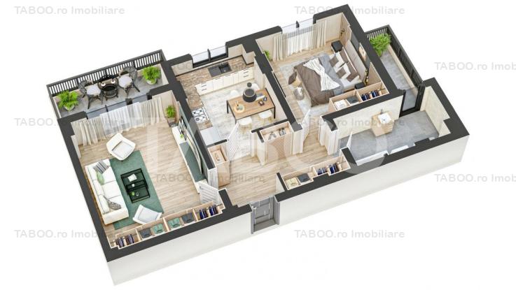 Apartament 2 camere la etajul 3 din 4 in bloc CONSTRUCTIE NOUA 2024