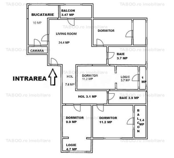 Apartament 5 camere pivnita si 4 balcoane bloc cu lift Turnisor