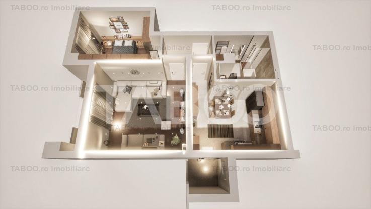 Apartament 2 camere spatios si modern 57 mpu cu incalzire in pardosea