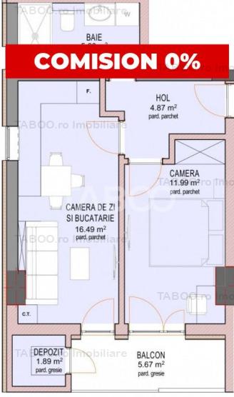 Apartament FARA COMISION 2 camere si balcon parter Sibiu Dna Stanca