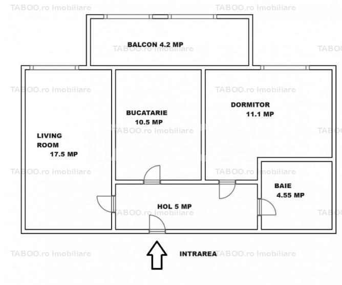 Apartament de vanzare 2 camere decomandate cu parcare si balcon