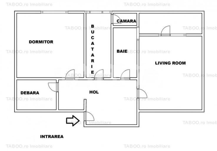 Apartament decomandat de vanzare 2 camere - chiriasii ii dam cadou