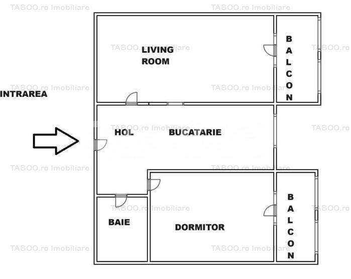 Apartament decomandat 2 camere 2 balcoane si pivnita etaj intermediar