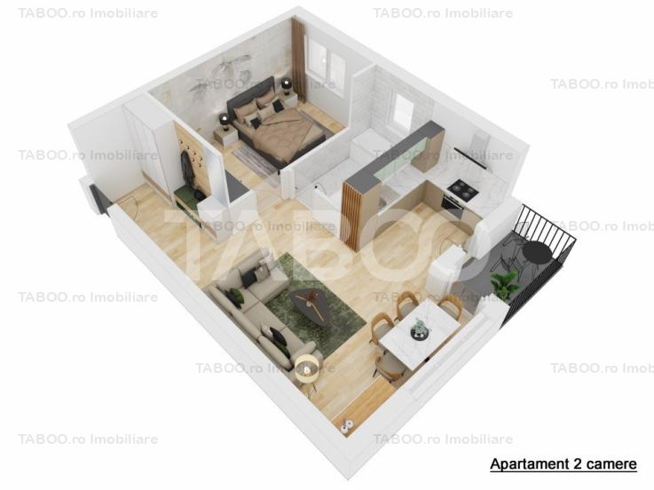 COMISION 0% Apartament cu 2 camere 51 mpu si balcon zona Doamna Stanca