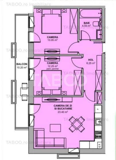 Apartament 60 mpu la CHEIE la ETAJUL 1 cu 3 camere pe Doamna Stanca