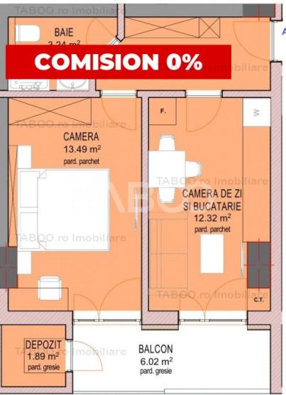 Apartament 37 mpu la CHEIE cu 2 camere etaj 1 in Sibiu Doamna Stanca