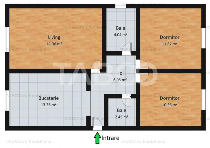 Apartament cu 3 camere 2 bai in zona Turnisor din Sibiu