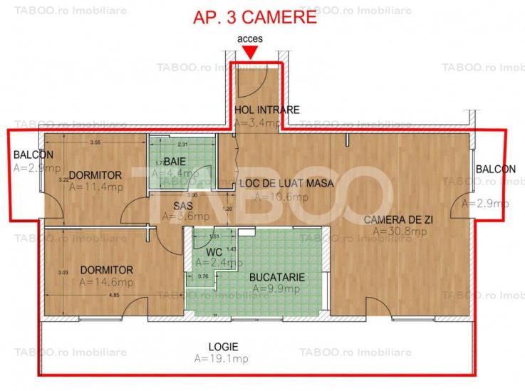 COMISION 0% Apartament 3 camere 3 balcoane Rahovei 93 mpu la etajul 1