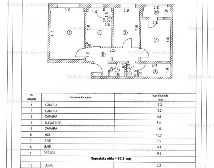 Apartament 65 mp 3 camere decomandate 2 bai pivnita zona Siretului