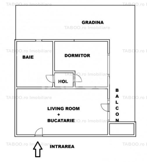 Apartament 2 camere de vanzare cu 35 mp gradina in Arhitectilor Sibiu