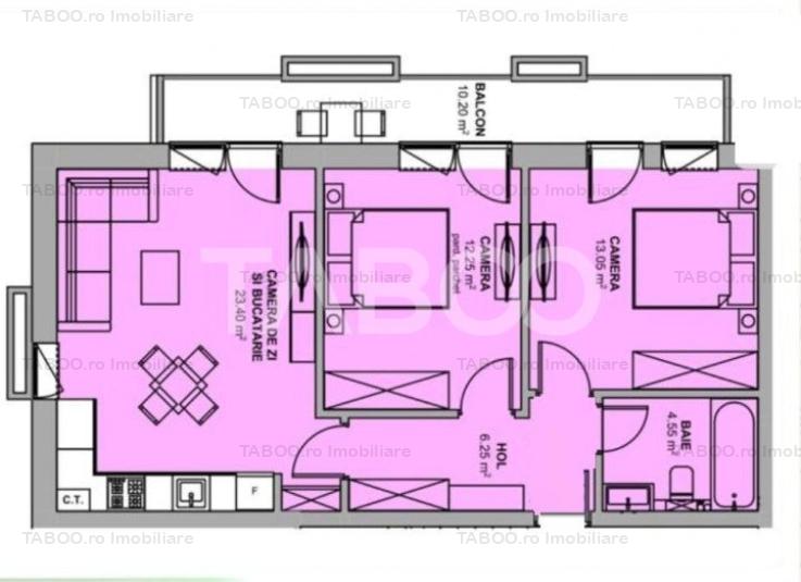 Apartament 60 mpu la CHEIE la ETAJUL 1 cu 3 camere pe Doamna Stanca