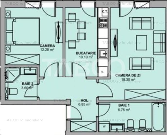 Apartament 58 mpu la CHEIE 2 camere Doamna Stanca cu predare FEBRUARIE