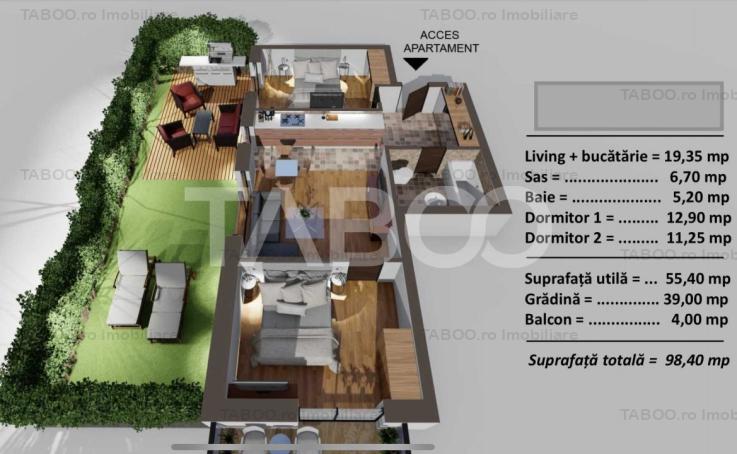 Spatiu de birouri 3 camere curte si locuri de parcare Turnisor