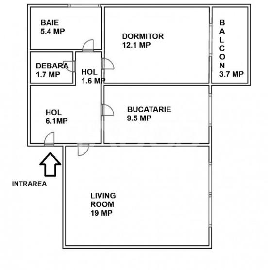 Apartament de vanzare etaj 1 cu 2 camere decomandate parcare balcon