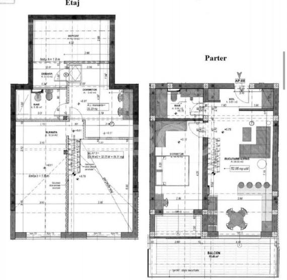 Apartament cu 4 camere 2 bai 84 mpu balcon 18 mp si loc parcare inclus