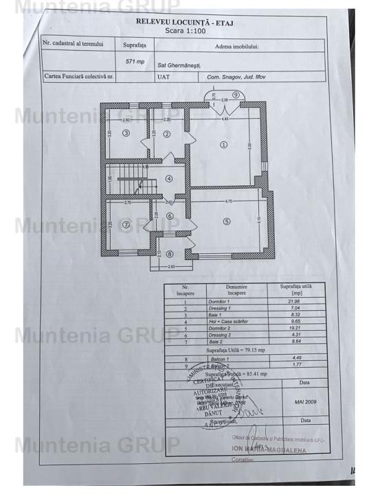 SNAGOV - Ciofliceni, vila P+E+M, 5 camere plus 571 mp. teren