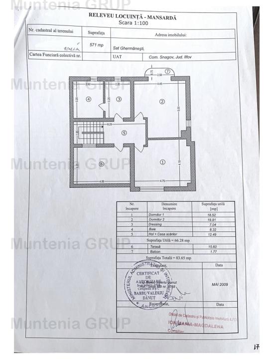 SNAGOV - Ciofliceni, vila P+E+M, 5 camere plus 571 mp. teren