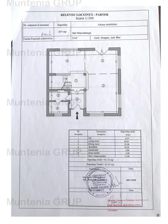 SNAGOV - Ciofliceni, vila P+E+M, 5 camere plus 571 mp. teren