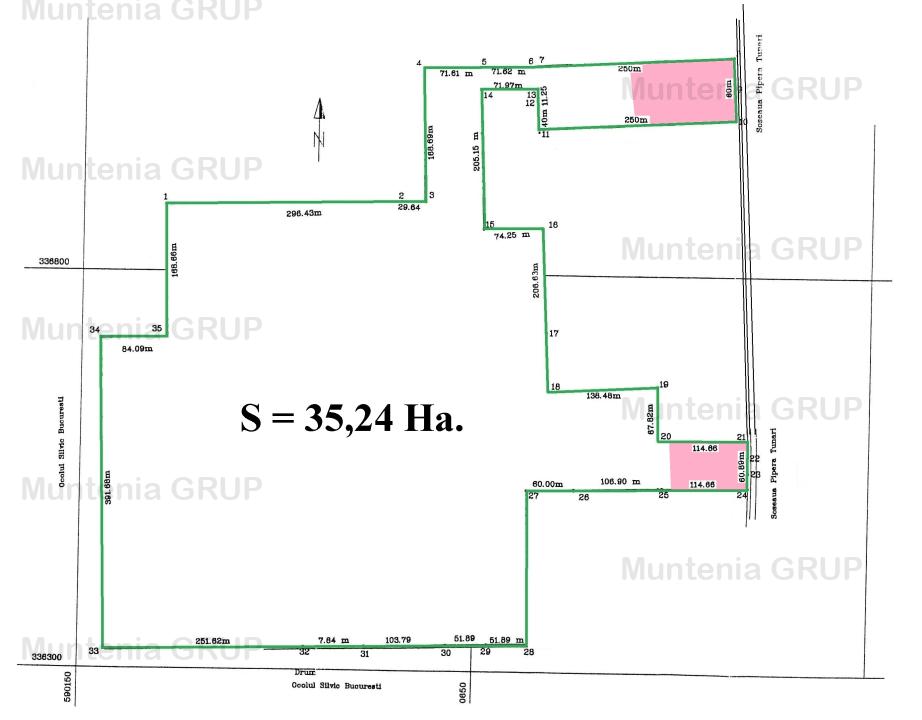 Oportunitate unica investitie ! Pipera 35,24 Ha. teren partial in intravilan