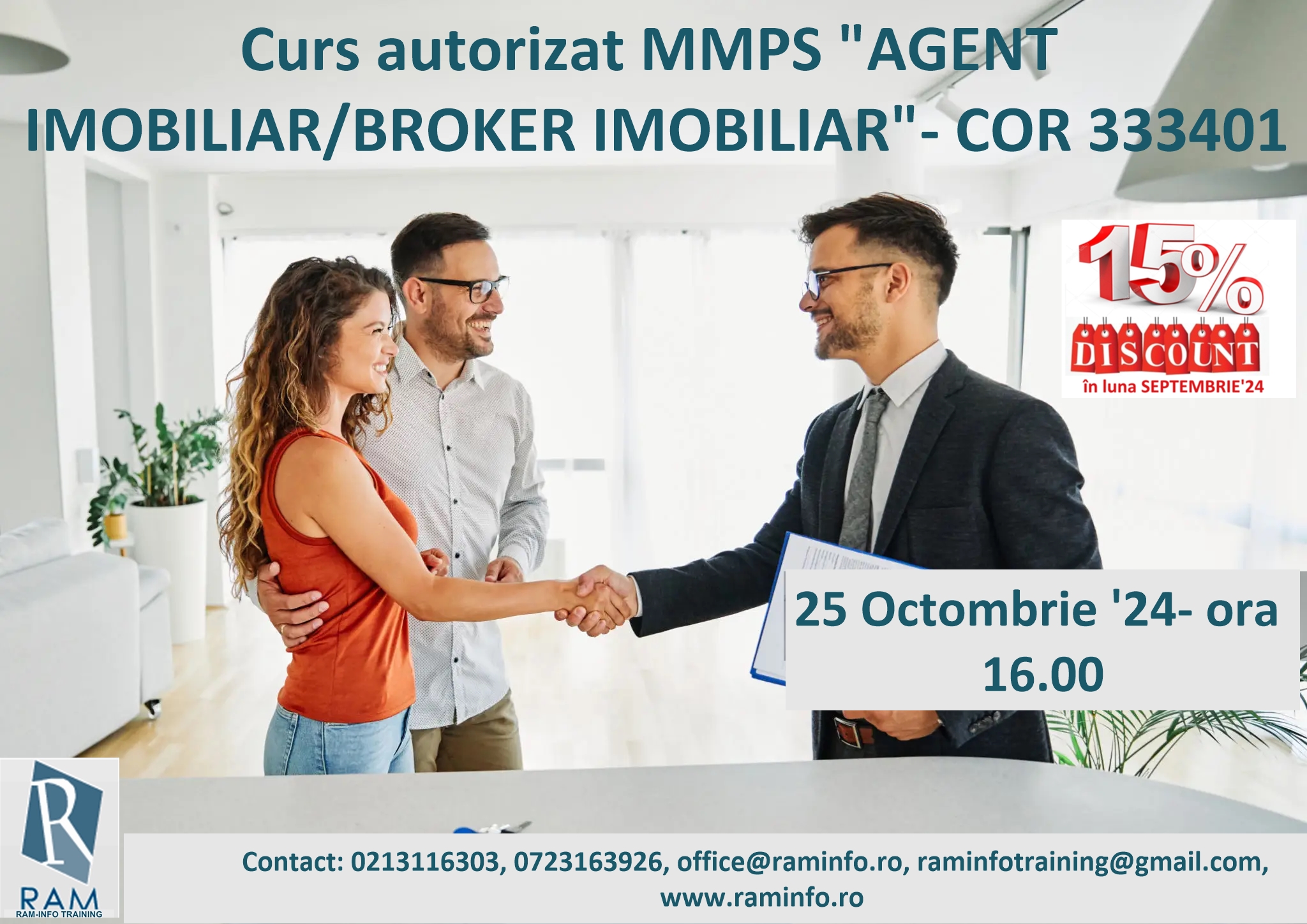 (P) Lansarea unei noi sesiuni a cursului de specializare în domeniul imobiliar: Agent imobiliar/Broker imobiliar (COR 333401)